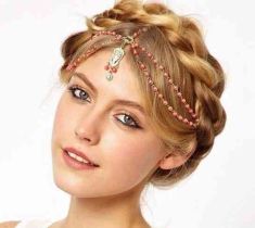 Pearl Beaded Hair Jewelry Crystal Charms Headpiece