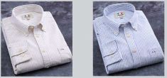 Size XS-5XL 100% Cotton Brand Striped Shirt