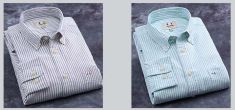 Size XS-5XL 100% Cotton Brand Striped Shirt