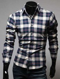 Stitching Striped Shirt Men Short Sleeve Camisa Jeans