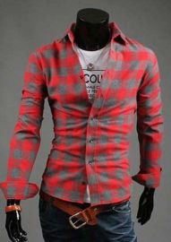 Stitching Striped Shirt Men Short Sleeve Camisa Jeans