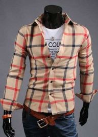 Stitching Striped Shirt Men Short Sleeve Camisa Jeans