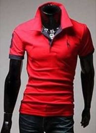 Double collar lapel Wireless Laptop Mens T Shirt