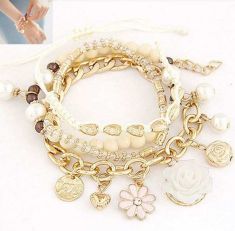 Rose Flower Pearl Bead Crystal Gem