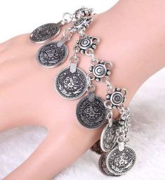 Femininas Punk Style Thick Bohemian Turkish Silver Antalya Bracelet