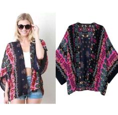 Geometric Printed Kimono Blouse