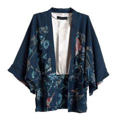 Womans Blouses Fashion Phoenix Print Batwing Sleeve Shirt