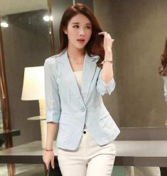 Spring Jackets Cotton Linen Suit