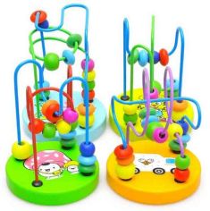 Baby Colorful Wooden Mini Around Beads Educational Game