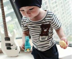 Cotton Cute Striped T-Shirt Short Pants