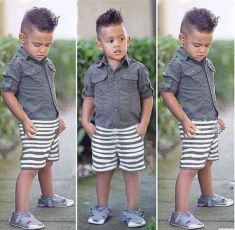 Gray T-shirt and Denim Shorts