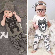 Cotton Cartoon Animal Pattern Short Sleeve