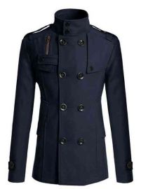 Windproof Man Coats Autumn Winter Wool Blend Tench Coats