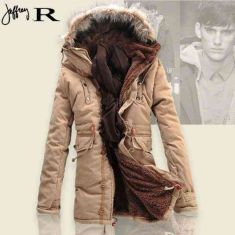 Winter Men Coat Lamb Wool Thick Padded