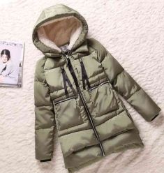 Womens Hooded Zipper Wadded Coat