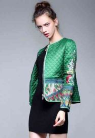 Women Vintage Royal Embroidery Slim Ladies Jacket