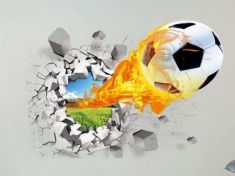 3D Football  Background Wall Sticker