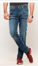 Blue Cotton Super Skinny Jeans