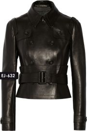 WOMEN'S GENUINE LEATHER DOUBLE-BREASTED JACKET (REJ-632)-Large