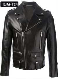 MEN’S GENUINE LEATHER CLASSIC BIKER JACKET (REJM-924)-Medium