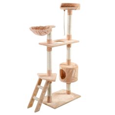 60" Cat Tree Tower Kitten Hammock Condo-Beige