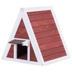 Weatherproof Wooden Cat House Furniture Shelter with Eave