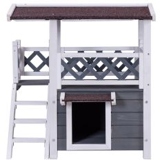 2-Sto Outdoor Weatherproof Wooden Cat House