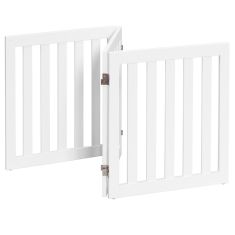 24'' Folding Standing 3 Panels Wood Pet Fence-White