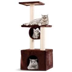 37" Cat Tree Condo Scratch Post Kitten Pet House-Coffee
