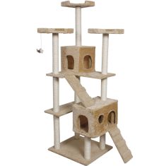 70" Condo Sisal-Covered Scratching Posts Cat Tree-Beige