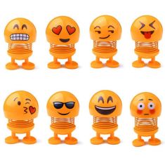 7cm Emoji Spring Shank Head Doll Cute Stress Relief Toy Key Buckle Gift Car Decor