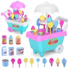 19 PCS Mini Candy Cart Detachable Ice Cream Shop Cart DIY Decoration Toys
