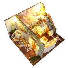 T-Yu TD10 Spring Flowers House DIY Dollhouse With Light Cover Miniature Model Gift Collection Decor