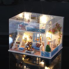 iiecreate K-019 Helen The Other Shore DIY Dollhouse With Furniture Light Music Cover Gift House Toy
