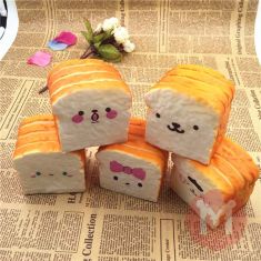 Squishy 10cm Soft Kawaii Emoji Toast Cute Face Bread Desk Decor