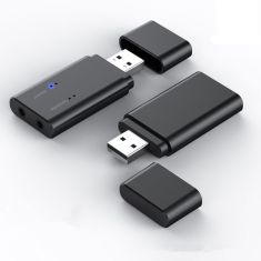 Bakeery 2 in 1 Wireless bluetooth 4.2 Receiver Transmitter HiFi Sound USB to Dual 3.5mm Audio for Earphone Speaker TV Computer