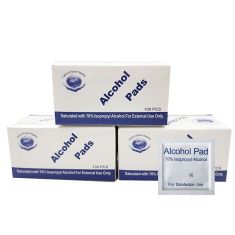 100pcs 50*50mm Anti-bacterial Sterilization Disposable Alcohol Prep Pads Phone Cleaning Wet Wipes