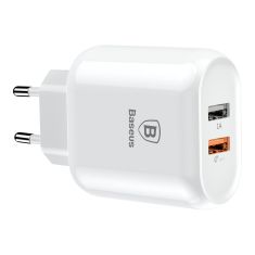 Baseus Quick Charge 3.0 Dual USB 5V/3A Travel Wall USB EU Charger for Samsung Xiaomi Huawei