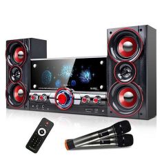 Professional Wooden 2.1 bluetooth 60W Multimedia Speaker Subwoofer ECHO Loudspeaker With Dual Wireless Mic Remote Control