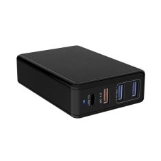 Stiger T26 65W QC3.0 PD3.0 Power3S 4-Port Smart USB Charger Desktop Charger EU Plug for iPhone 11 Pro Max for Macbook Notebook for Samsung S10 Xiaomi Redmi HUAWEI Matebook Tablet