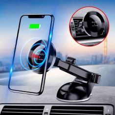 Yesido 10W Wireless Charger Nanoadsorption Infrared Sensor Air Vent Dashboard Car Phone Holder For 4.0-6.8 Inch Smart Phone