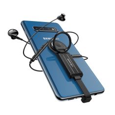USAMS 2 in 1 QC3.0 PD Type C 3.5mm Jack Adapter Fast Charging Ring Holder Adapter Audio Splitter For Huawei P30 Pro Mate 30 Xiaomi Mi9 9Pro S10+ Note 10