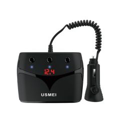 USMEI C9 3.1A Dual USB Type C Car Charger With 3 Cigarette Lighter For iPhone X 8Plus Oneplus 5 S8