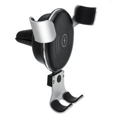 Double Coils 10w Qi Wireless Charger Gravity Linkage Automatic Lock Air Vent Car Phone Holder for 4.0-6.0 Inch Smart Phone