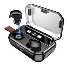 TWS Wireless bluetooth 5.0 Earphone HiFi 9D Stereo Touch Control LED Display 8000mAh Power Bank Headphone with Mic