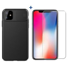 NILLKIN Shockproof Slide Camera Cover Protective Case + Bakeey Anti-explosion Tempered Glass Screen Protector for iPhone 11 6.1 inch