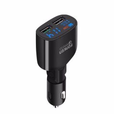 FONKEN Dual USB 30W 2 Port Car Charger Quick Charge 3.0 Digital Real-time Display USB Car Charger