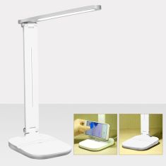 Foldable 2 in 1 USB 3-Level Brightness Touch Screen LED Light Reading Desk Lamp Desktop Phone Holder
