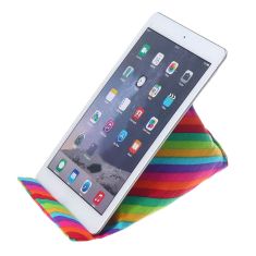 Rainbow Print Colorful Universal Portable Tablet Canvas Cushion Pillow Mobile Phone Desktop Reading Stand Holder for iPad Xiaomi for iPhone