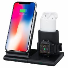 Bakeey 3 in 1 Magnetic 10W Qi Fast Wireless Charger Dock Pad Stand Holder for iPhone Airpods for Apple Watch